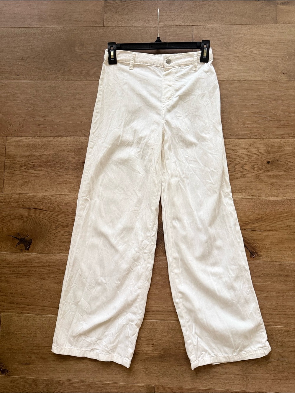 ZARA kids Wide Leg White Flowy Wide Pants